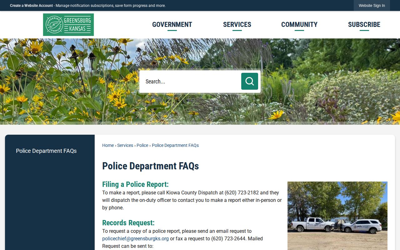 Greensburg arrest booking destination and police records FAQ