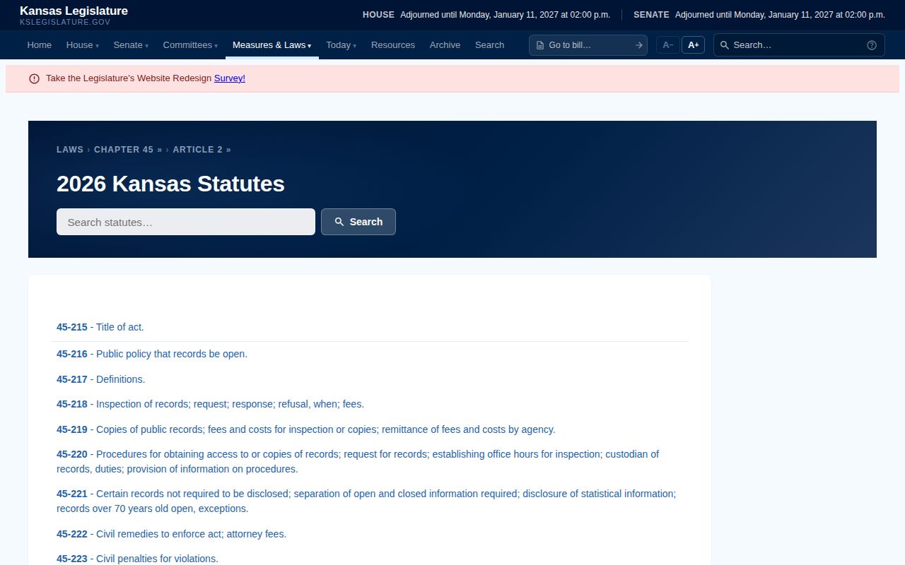 Kansas Open Records Act for Kiowa County arrest records